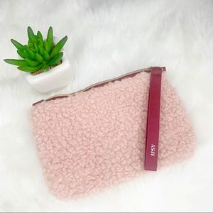 IPSY Pink Sherpa Glam Bag